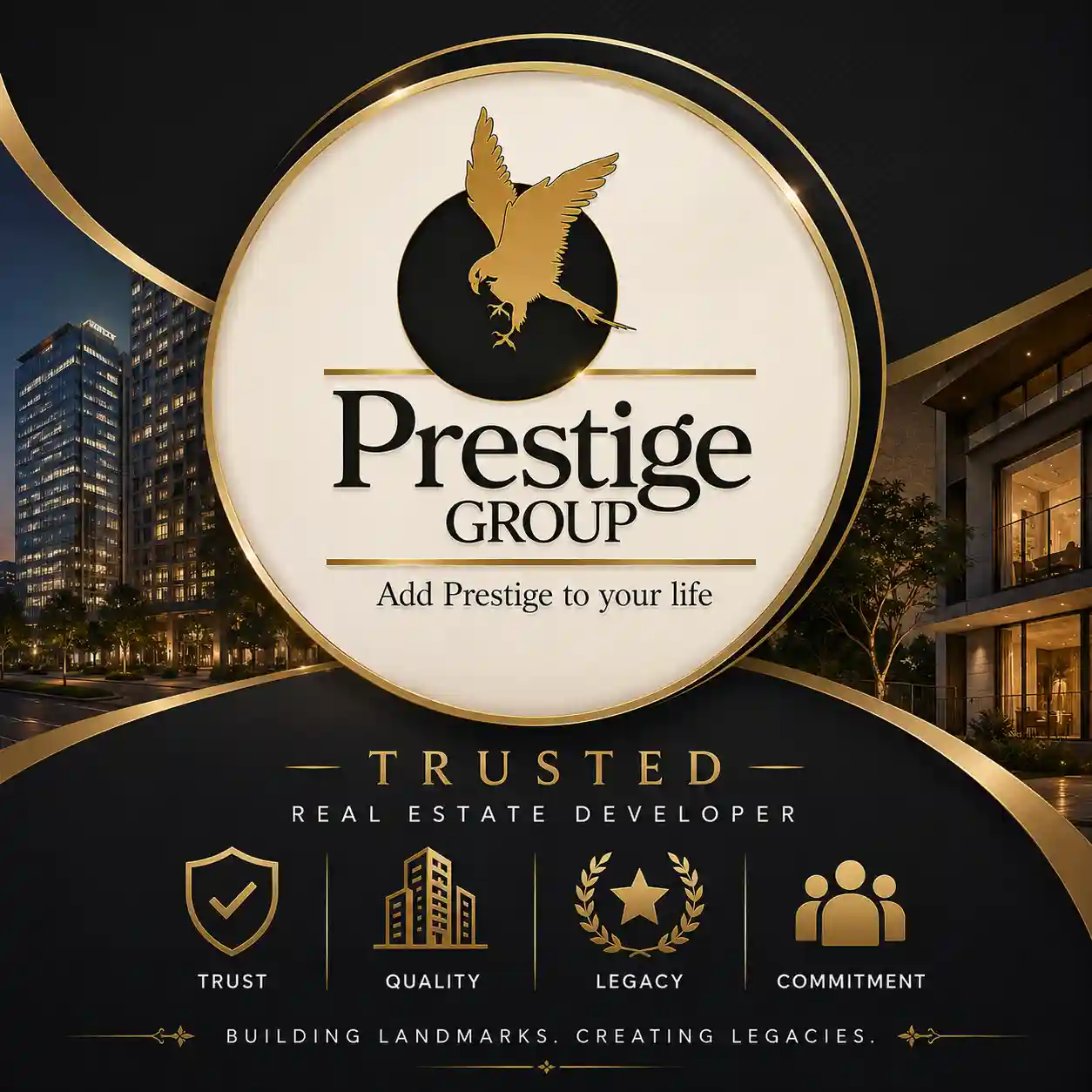 Prestige official logo – trusted builder of homes and commercial spaces