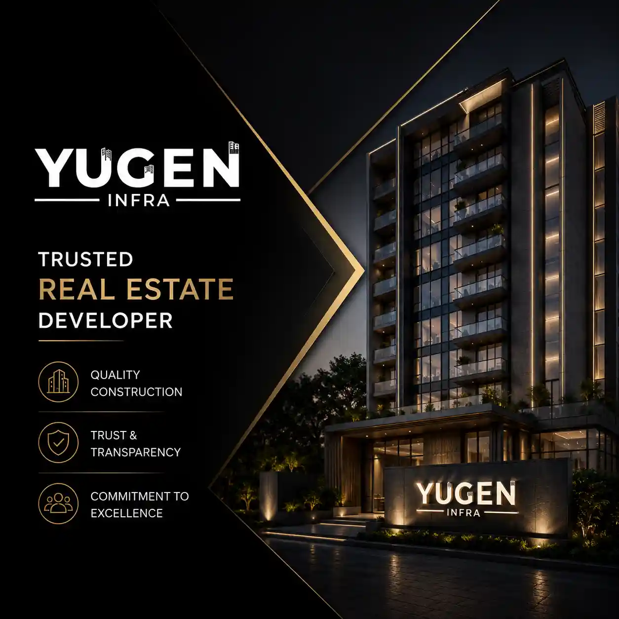 Yugen Infra official logo – trusted builder of homes and commercial spaces